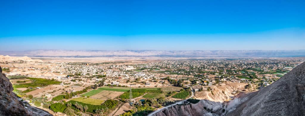 Valley of the Jordan River. View of the oldest city in the world
